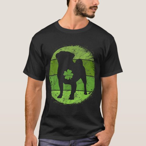 Circular Pug Irish Shamrock Puggle Dog St Patrick T_Shirt