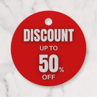 Circular Red 50% Sale Price Tags