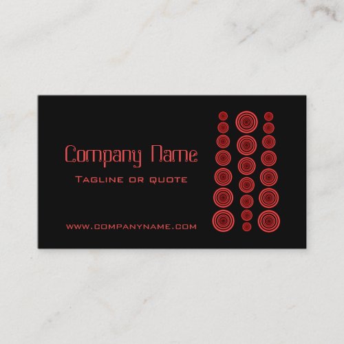 Circular Retro Business Card Black and Red Business Card