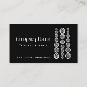 Circular Retro Business Card, Black and White Card