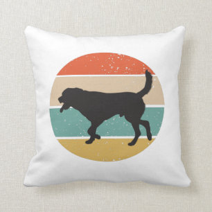 Circular Retro Labrador Owner Dad Mom Throw Pillow