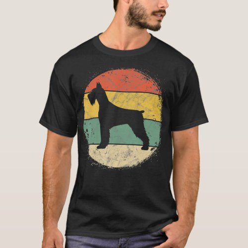 Circular Retro Schnauzer Owner Gift Standard Dog T_Shirt