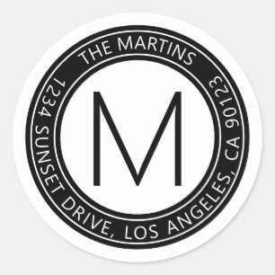 Circular Return Address or Circular Text Message Classic Round Sticker