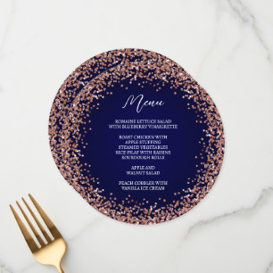 Circular Rose Gold Glitter Navy Ombre Menu