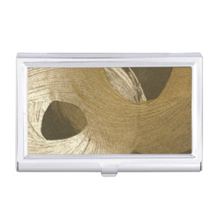 Circular Sandstorm in Tan and Dark Brown Business Card Holder