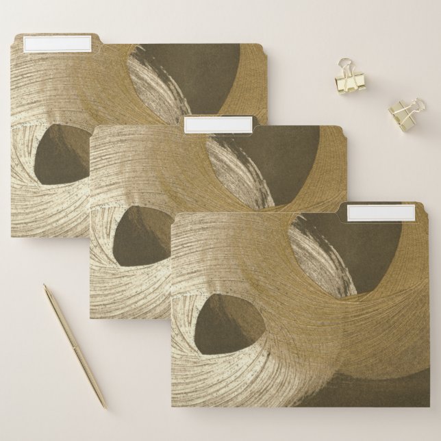 Circular Sandstorm in Tan and Dark Brown File Folder (Set)