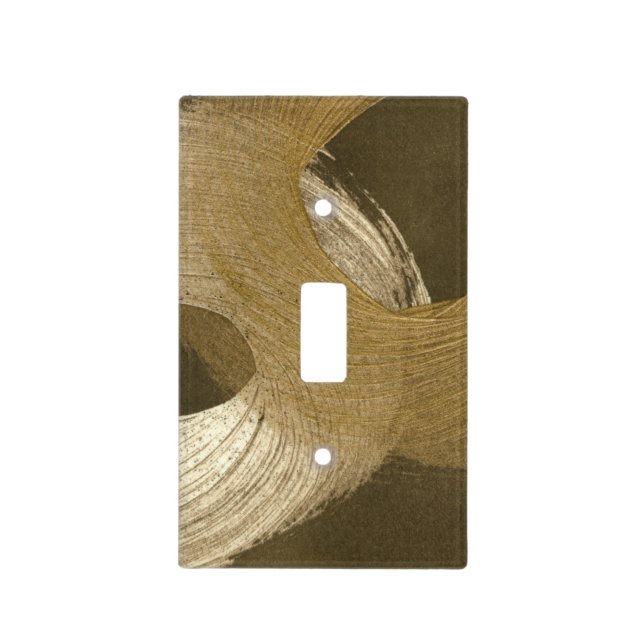 Circular Sandstorm in Tan and Dark Brown Light Switch Cover (Front)