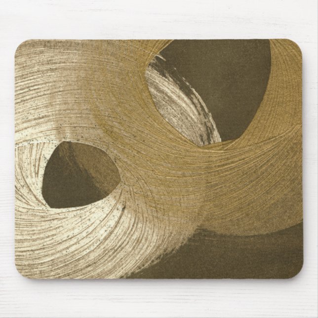 Circular Sandstorm in Tan and Dark Brown Mouse Pad (Front)