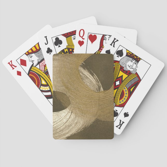Circular Sandstorm in Tan and Dark Brown Poker Cards (Back)