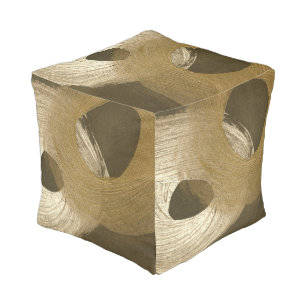 Circular Sandstorm in Tan and Dark Brown Pouf