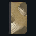 Circular Sandstorm in Tan and Dark Brown Wallet Phone Case For Samsung Galaxy S4<br><div class="desc">There is a lot of movement displayed in this painting by Megan Meagher. The swirls of color look like circular sandstorms traversing the canvas. Put this on your wall today!</div>