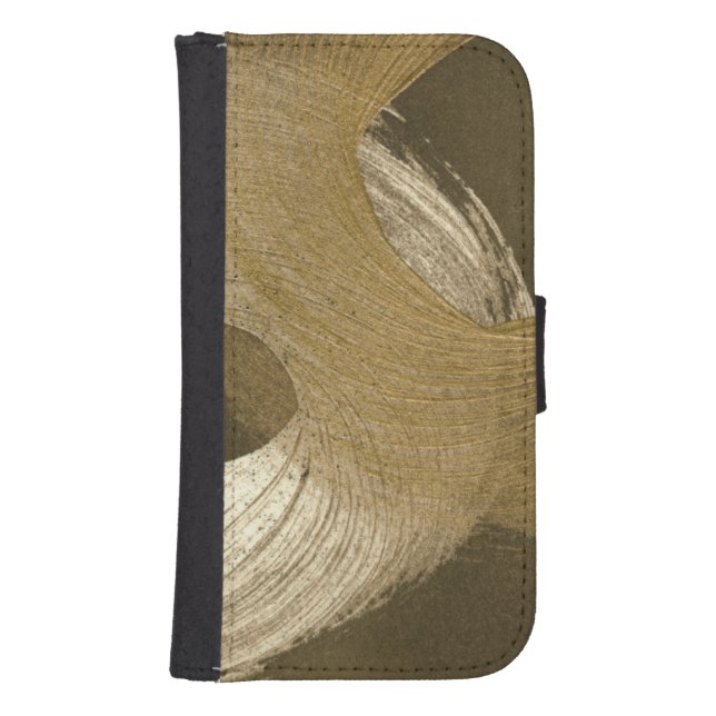 Circular Sandstorm in Tan and Dark Brown Samsung Galaxy Wallet Case (Front)