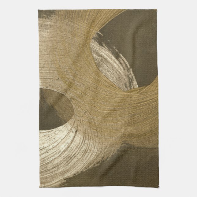 Circular Sandstorm in Tan and Dark Brown Towel (Vertical)