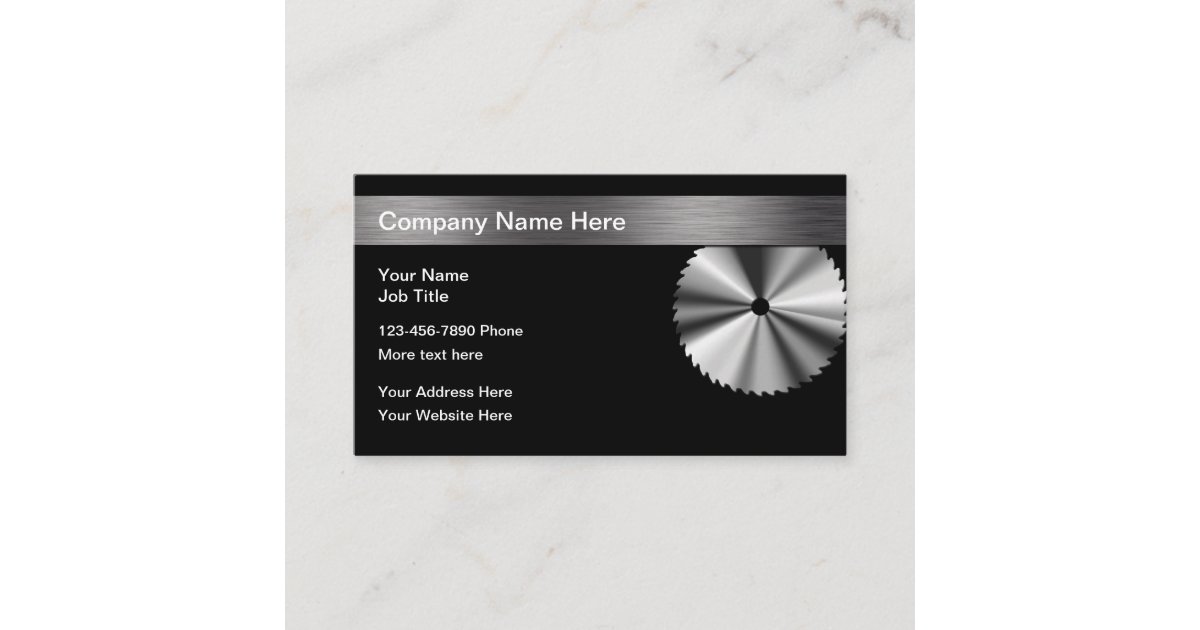 Circular Saw Blade Construction Business Card | Zazzle