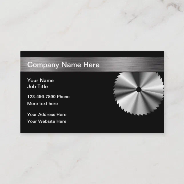 Circular Saw Blade Construction Business Card | Zazzle