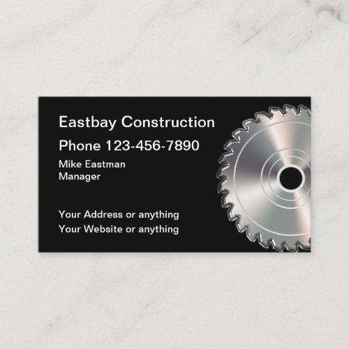 Circular Saw Blade Construction Service Business Card