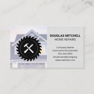 Circular Saw   Hammer Chisel   House Business Card