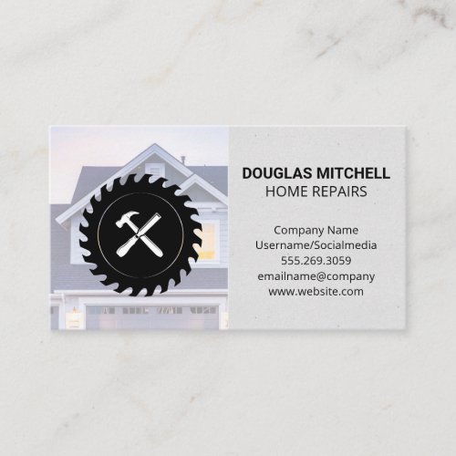 Circular Saw  Hammer Chisel  House Business Card