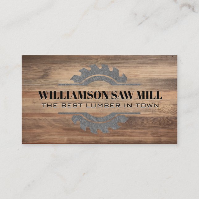 Circular Saw | Wood Boards Business Card (Front)