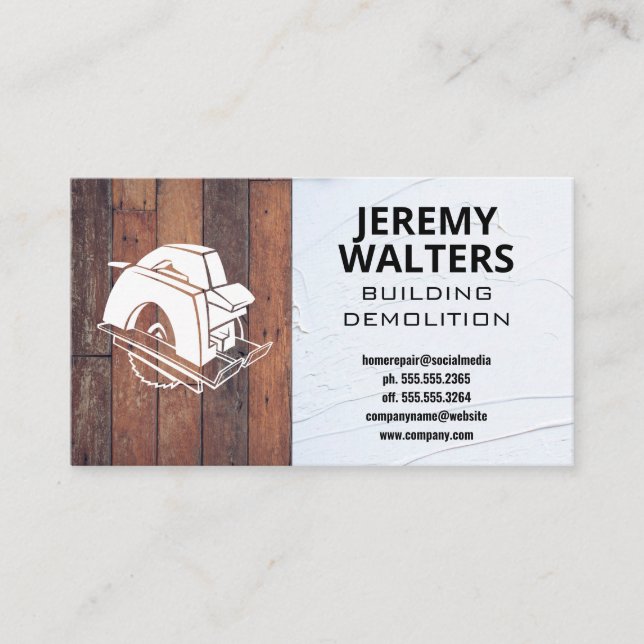 Circular Saw | Wood | Plaster Business Card (Front)