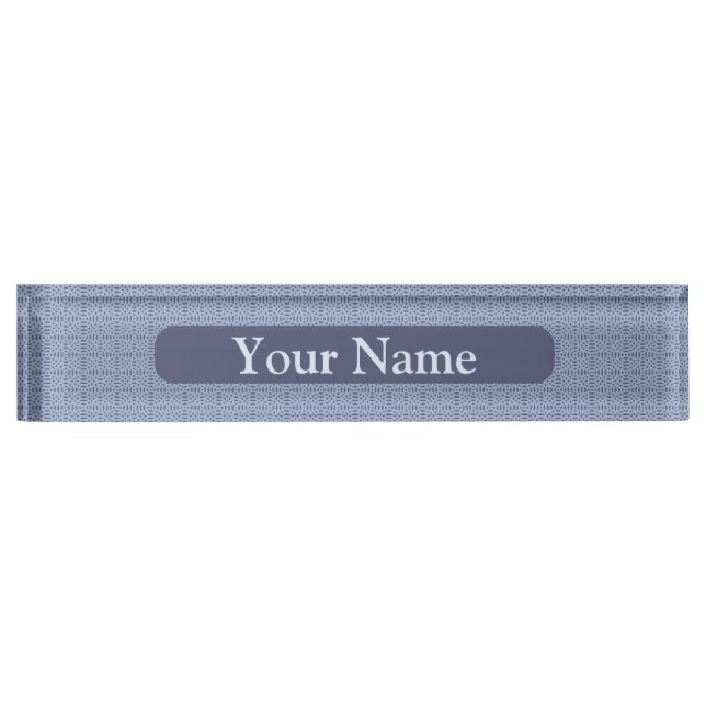 circular shapes seamless pattern desk name plate (Front)