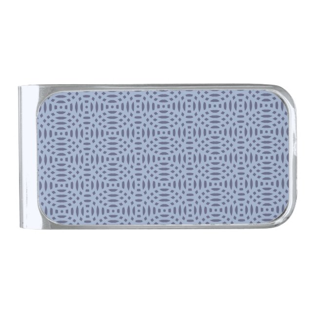 circular shapes seamless pattern silver finish money clip (Front)