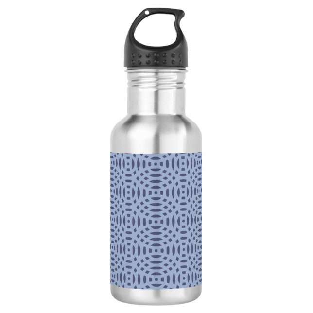 circular shapes seamless pattern stainless steel water bottle (Front)