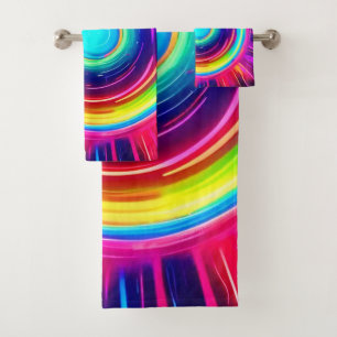 Circular Spectrum: A Vibrant Exploration of Color Bath Towel Set