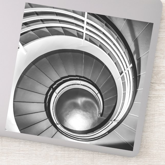 Circular Stairway BW Sticker (Detail)
