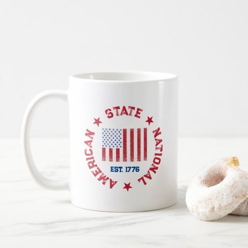 Circular Stamp American State National Est 1776 Coffee Mug