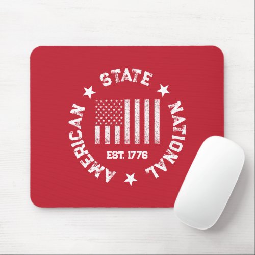 Circular Stamp American State National Est 1776 Mouse Pad