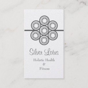 Circular Starburst Business Card, Gray Card