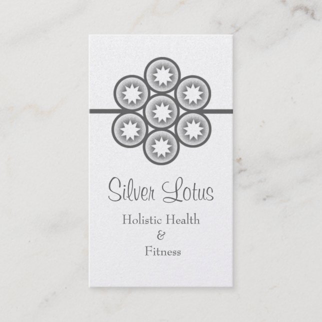 Circular Starburst Business Card, Gray Card (Front)