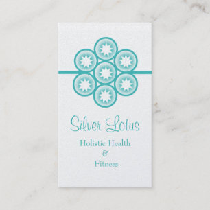 Circular Starburst Business Card, Turquoise Card