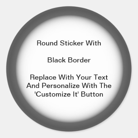 Circular Stickers Black Gray Border In Sheets