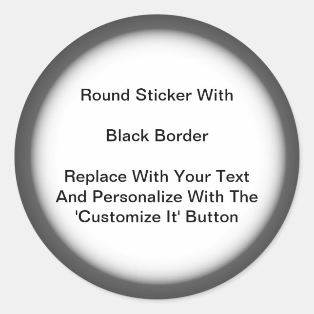 Circular Stickers Black Gray Border In Sheets (Front)