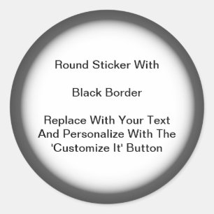 Circular Stickers Black Gray Border In Sheets