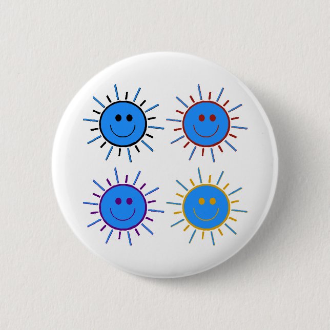 Circular symbols of a radiating sun button (Front)