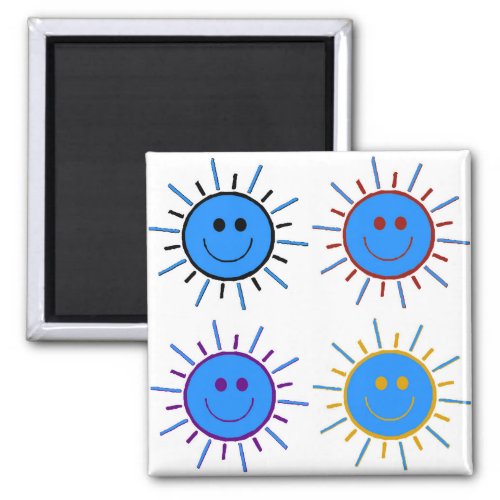 Circular symbols of a radiating sun magnet