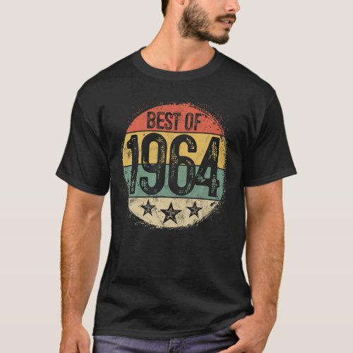 Circular Vintage Best Of 1964 60 Year Old Gift T_Shirt