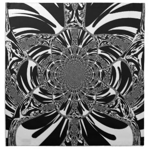 Circular Zebra Kaleidoscope Art Print Cloth Napkin