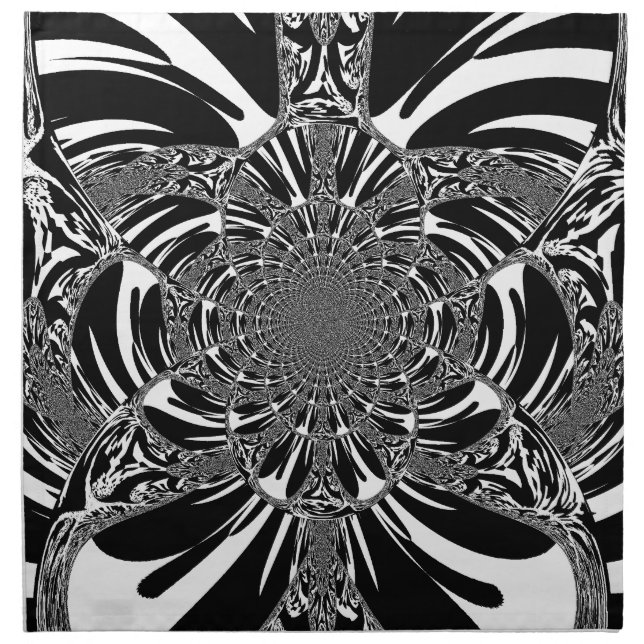 Circular Zebra Kaleidoscope Art Print Cloth Napkin (Front)