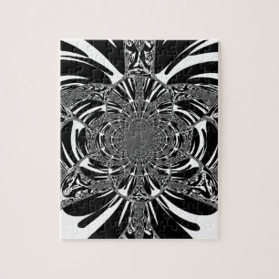 Circular Zebra Kaleidoscope Art Print Jigsaw Puzzle