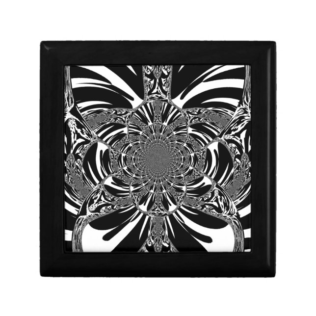 Circular Zebra Kaleidoscope Art Print Keepsake Box (Front)