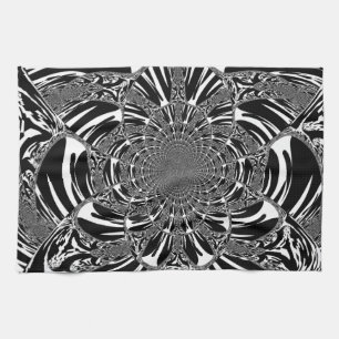 Circular Zebra Kaleidoscope Art Print Kitchen Towel