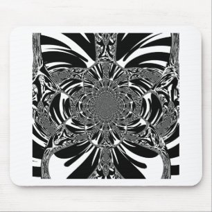 Circular Zebra Kaleidoscope Art Print Mouse Pad