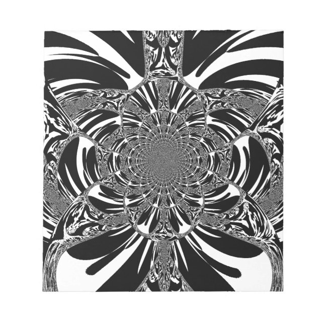 Circular Zebra Kaleidoscope Art Print Notepad (Front)