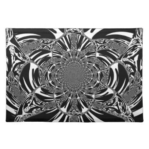 Circular Zebra Kaleidoscope Art Print Placemat