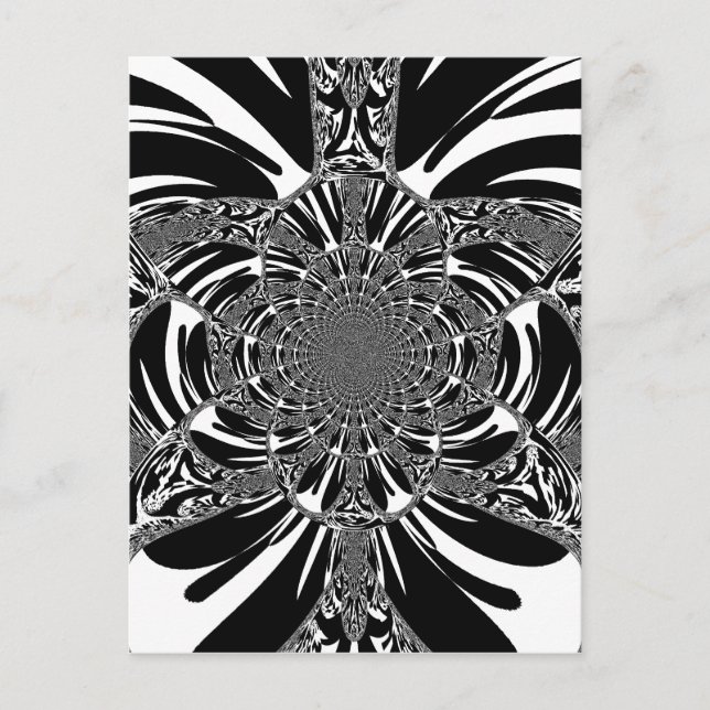 Circular Zebra Kaleidoscope Art Print Postcard (Front)