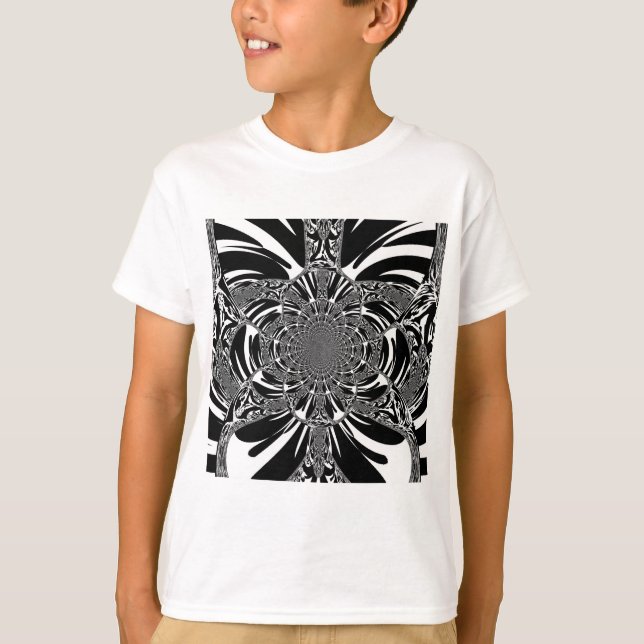 Circular Zebra Kaleidoscope Art Print T-Shirt (Front)